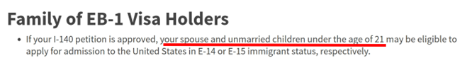 USCIS EB-1C 配偶及子女規定 EB-1C 配偶及子女申請資格(USCIS Family of EB-1 Visa Holders)