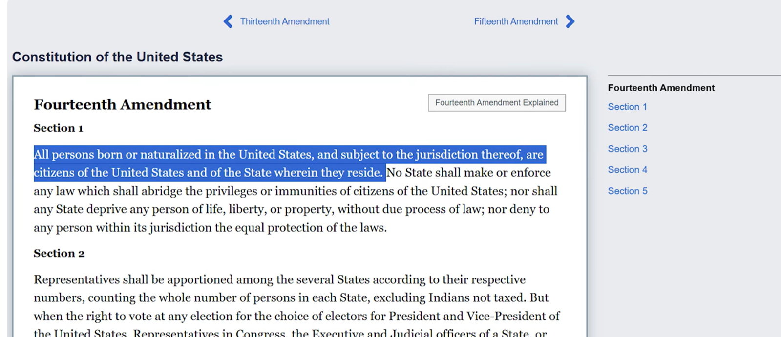 美國憲法第十四修正案（Citizenship Clause）