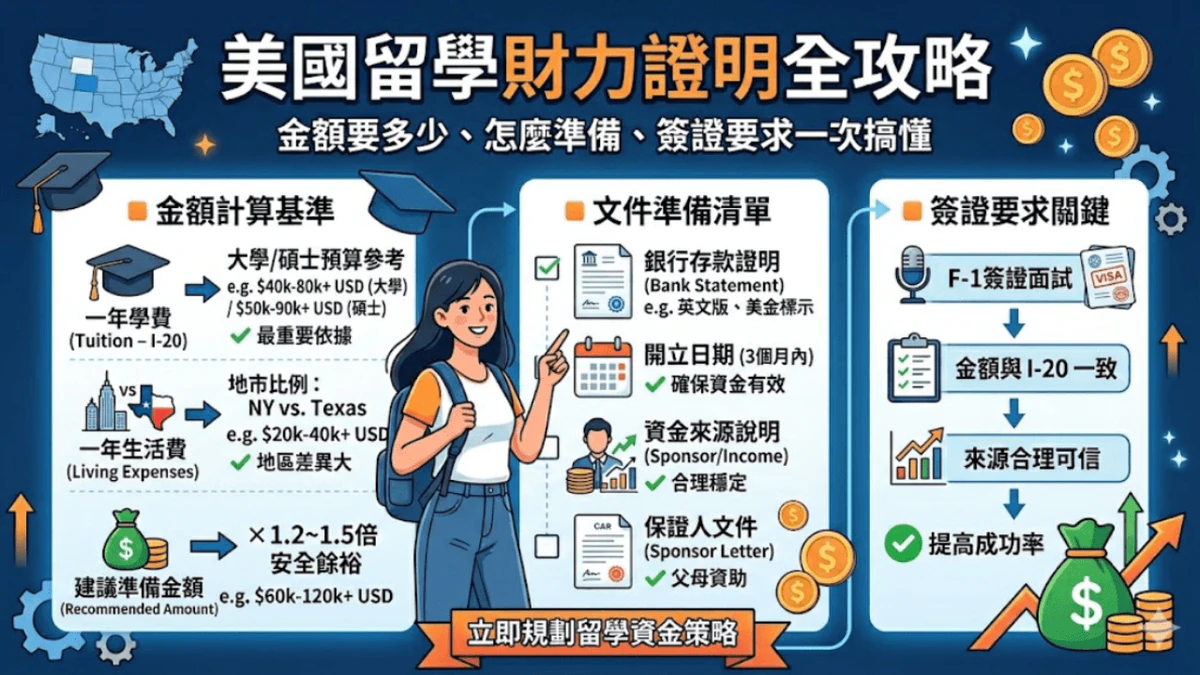 美國留學財力證明